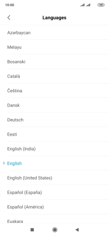 Press the required language.
