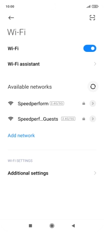 Press the required Wi-Fi network.