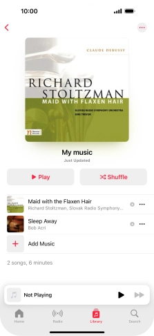 Go to the required category or playlist and press the required audio file.