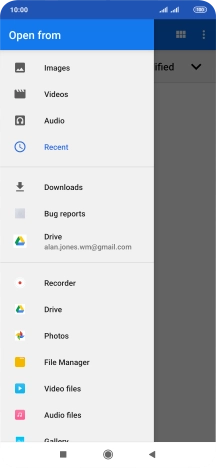 Press File Manager and go to the required folder.