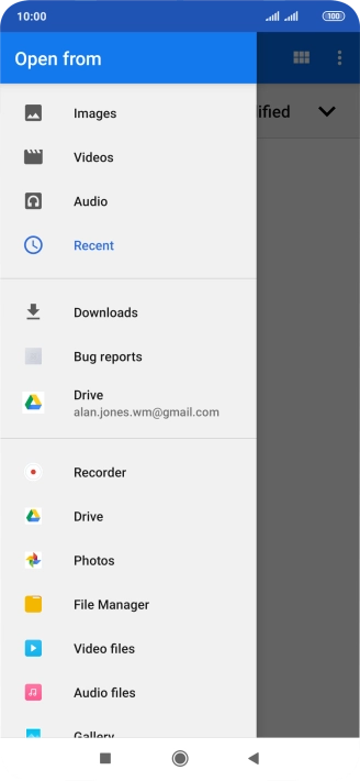 Press File Manager and go to the required folder.