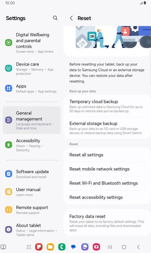 Press Reset mobile network settings. Press Reset mobile network settings.