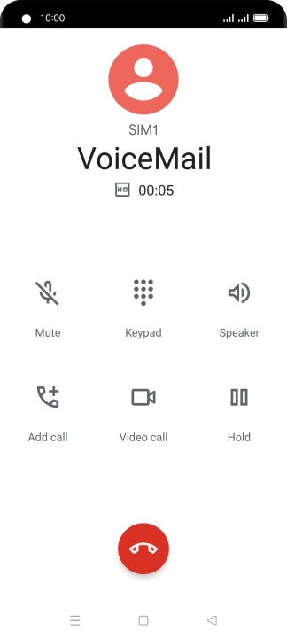 Press the end call icon.
