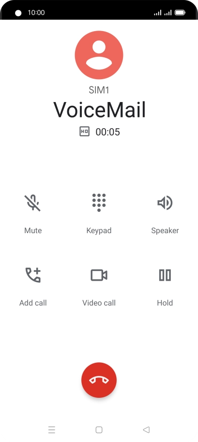 Press the end call icon.