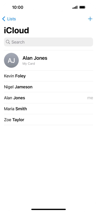 Press the new contact icon.