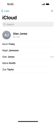 Press the required contact. Press the required contact.