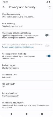 Press Clear browsing data.