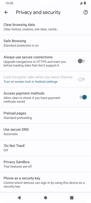 Press Clear browsing data.