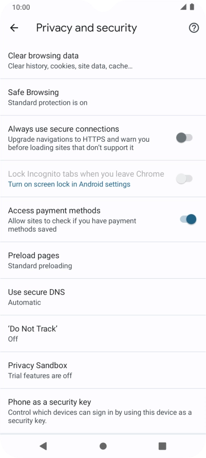Press Clear browsing data.