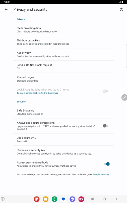 Press Clear browsing data.