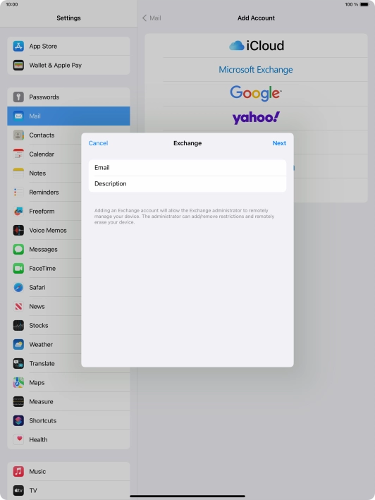 Press Description and key in the required name.