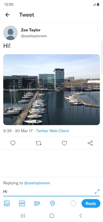 Write your reply and press Reply.