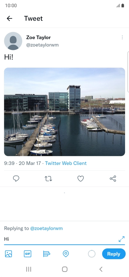 Write your reply and press Reply.