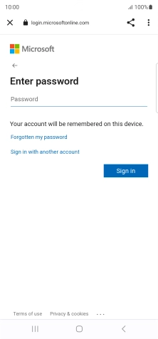 Press Password and key in the password for your email account.