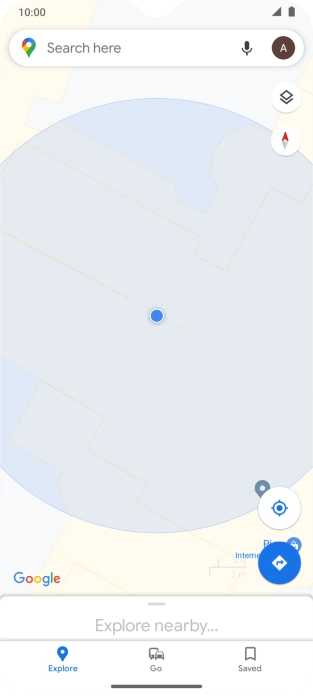 Press the search field and key in the required destination.