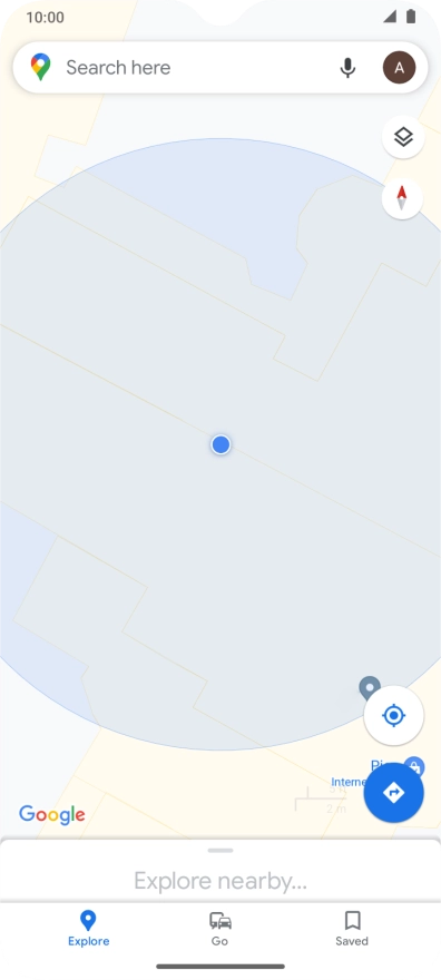 Press the search field and key in the required destination.