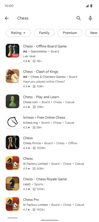 Press the required app.