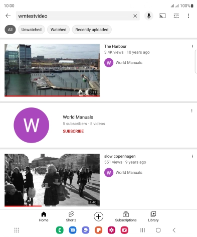 Press the required video clip.