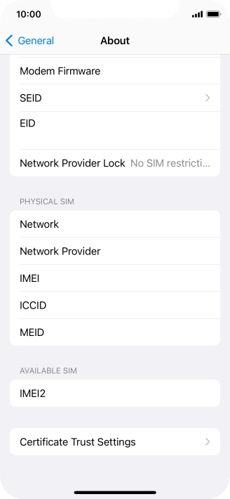 The Network Provider Lock status is displayed next to Network Provider Lock.