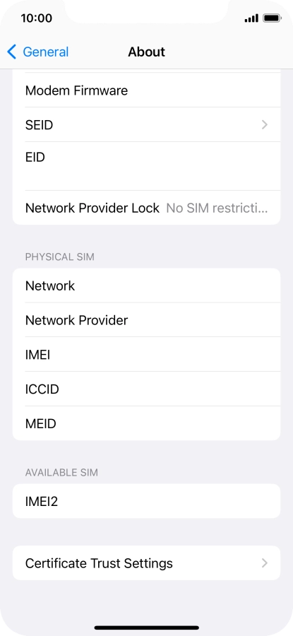 The Network Provider Lock status is displayed next to Network Provider Lock.