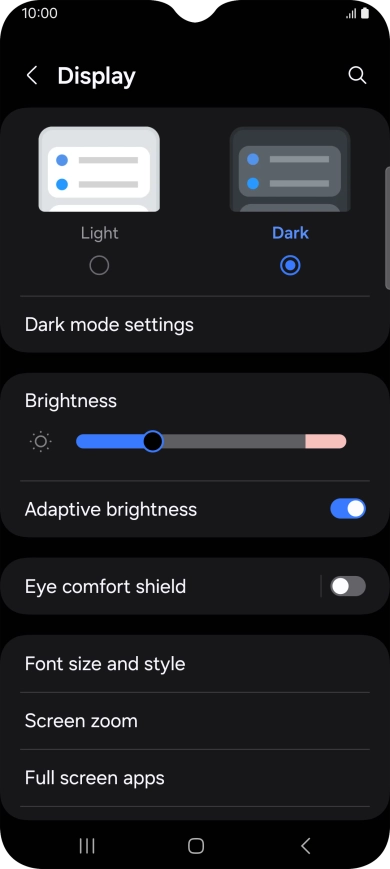 Press Dark mode settings.