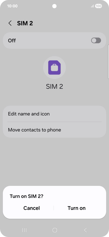 If you turn on use of the price plan, press Turn on.