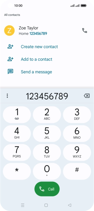 Key in the required number and press the call icon. Key in the required number and press the call icon.