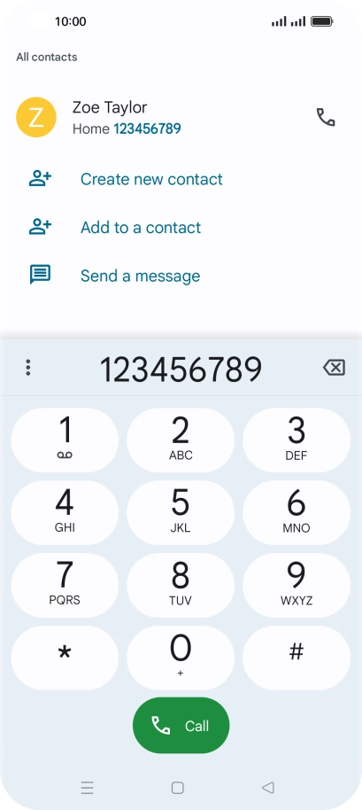 Key in the required number and press the call icon. Key in the required number and press the call icon.