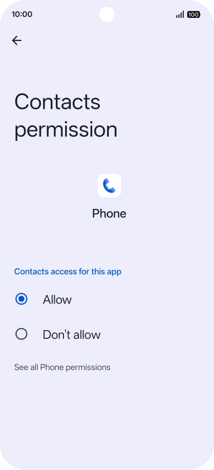 Press the required setting. Press the required setting.