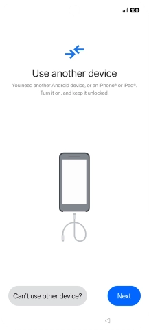 Press Can't use other device?.