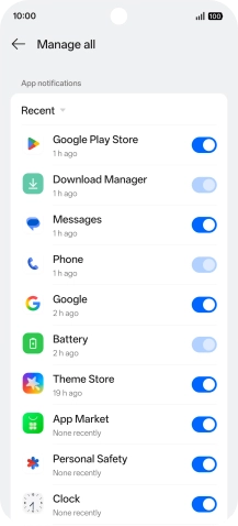 Press the drop down list.