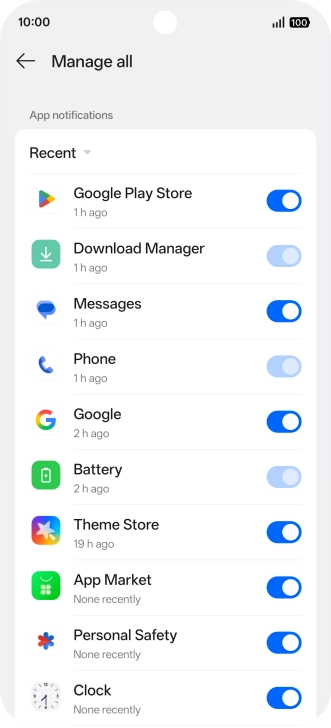 Press the drop down list.
