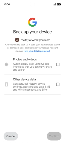 Press the fields next to the required data types to select them.