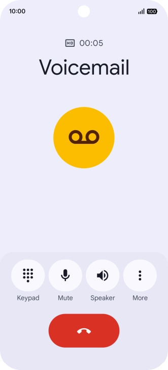 Press the end call icon.
