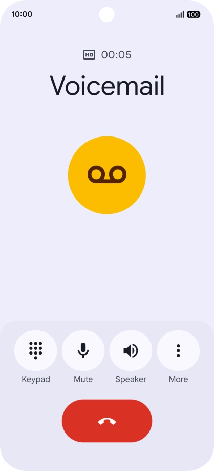 Press the end call icon.