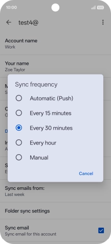 Press the required setting. Press the required setting.