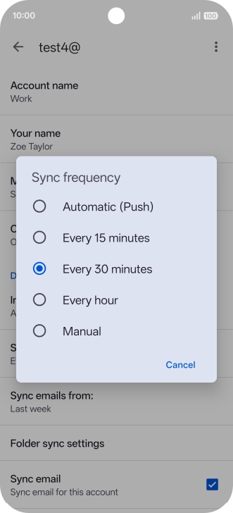 Press the required setting. Press the required setting.