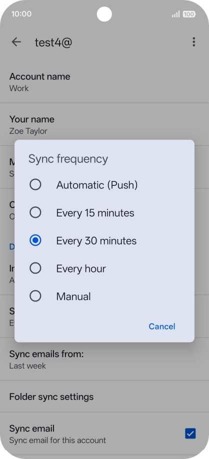Press the required setting. Press the required setting.