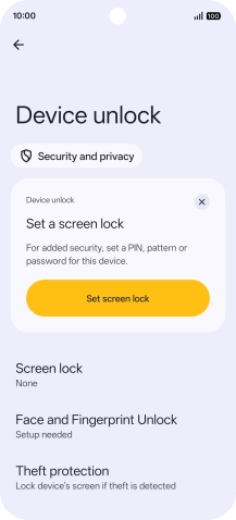 Press Face and Fingerprint Unlock.