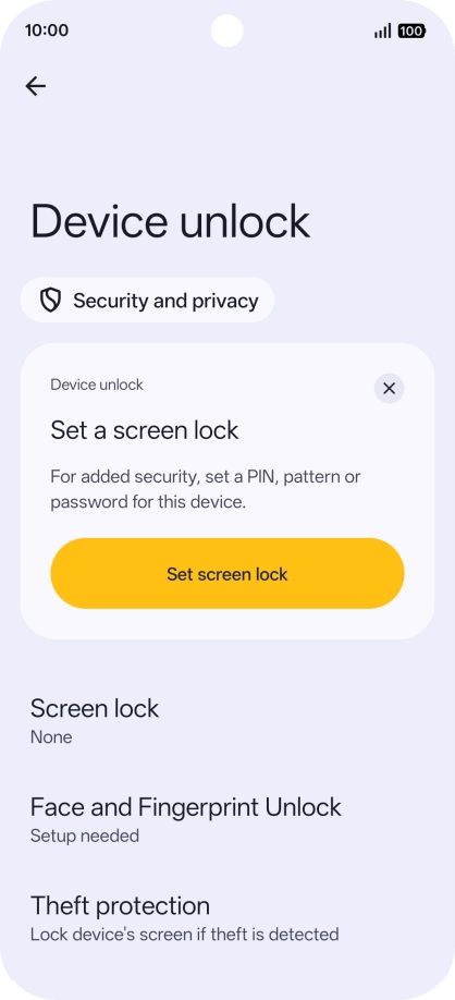 Press Face and Fingerprint Unlock.
