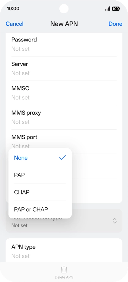 Press None.
