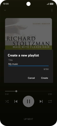 Key in a name for the playlist and press Create.