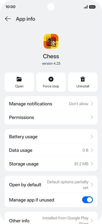 Press Storage usage.