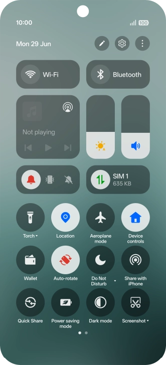 Press the settings icon.