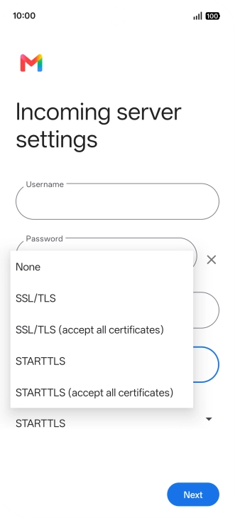 Press SSL/TLS. Press SSL/TLS.
