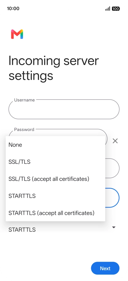 Press SSL/TLS. Press SSL/TLS.