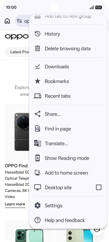 Press Settings.