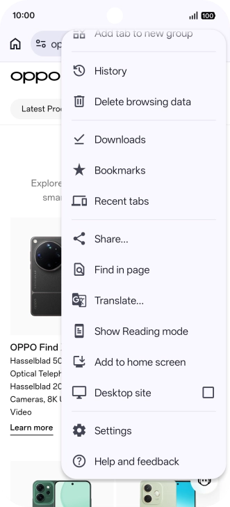 Press Settings.
