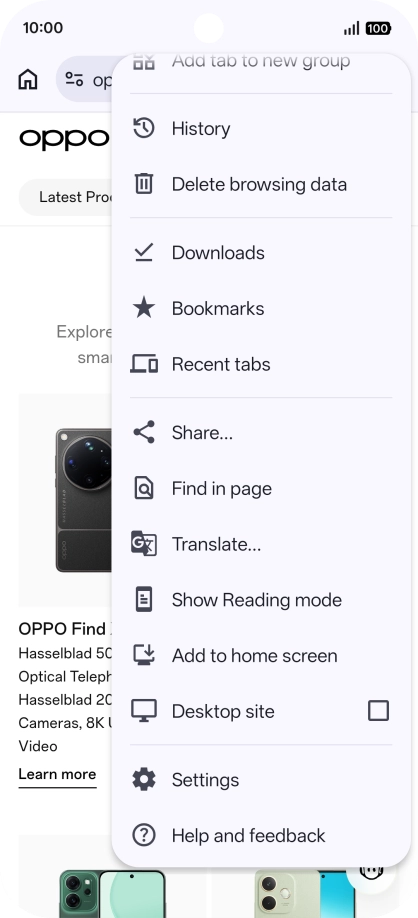 Press Settings.