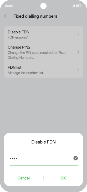 Key in your PIN2 and press OK. The default PIN2 is 1111. Key in your PIN2 and press OK. The default PIN2 is 1111.